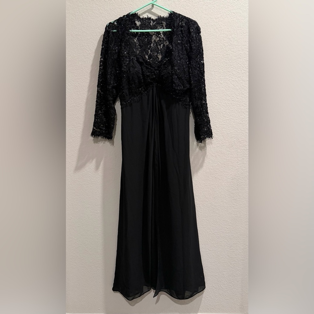 Aspeed Women’s Beaded Accent Dress Set (2pc) SZ XL Color Black EUC